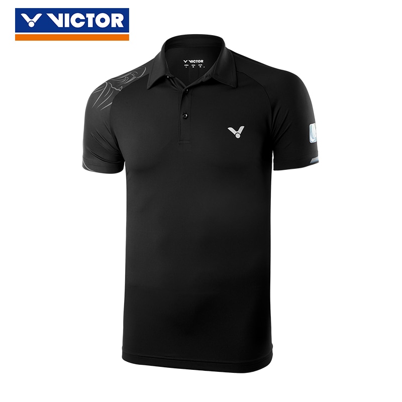 Victor Men Badminton T Shirts 100% Polyester Quick Dry Sportswear For China Open Clothes 80081