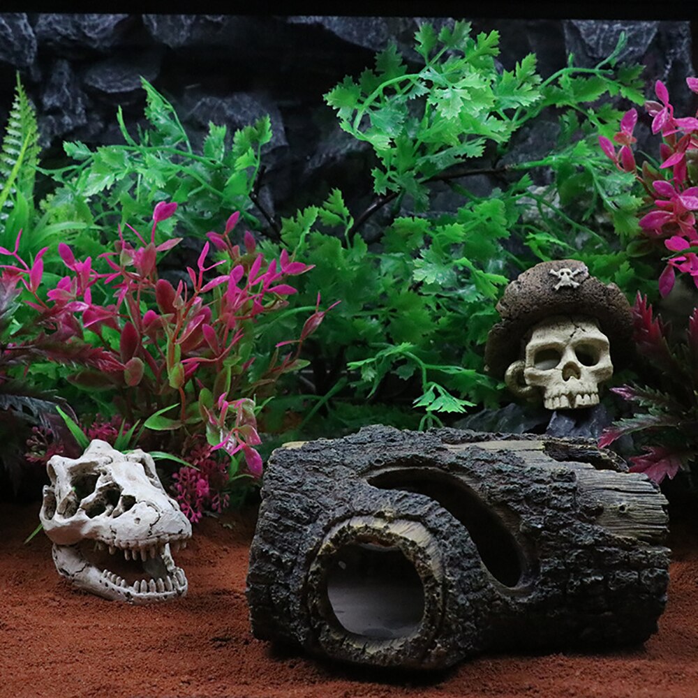 Rondin résine creux arbre tronc ornement Aquarium décoration bois maison Aquarium planque grottes décorations pour Betta