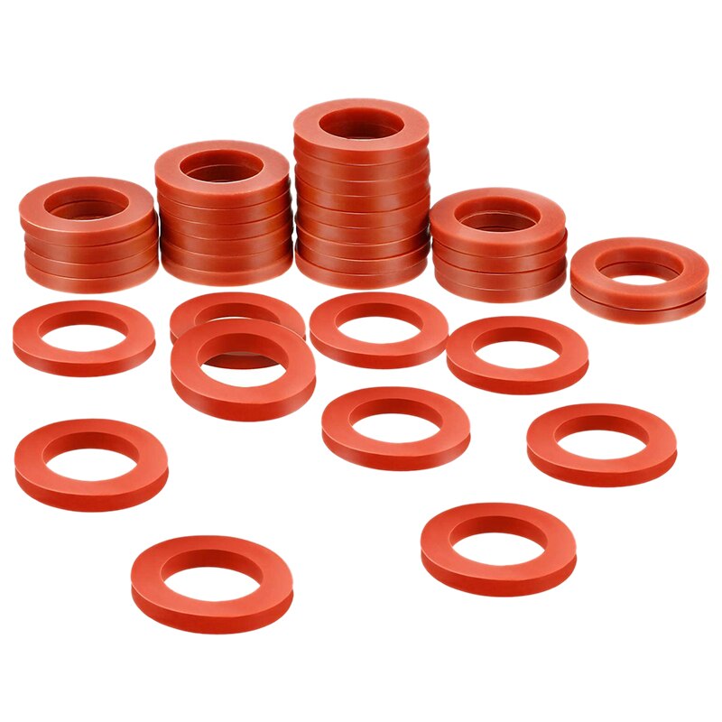 100Pcs Garden Hose Washers Silicone Rubber Washers Seals O Rings Soft Silicone Gasket Fittings for 3/4 Inch Garden Hose