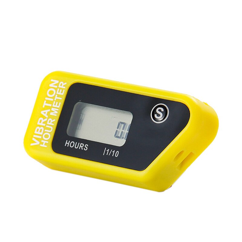 Oransje digital trådløs vibrasjon timeteller nullstillbar måler til motorsykkel atv skitt sykkel gressklipper maskin utstyr 016b: Gul