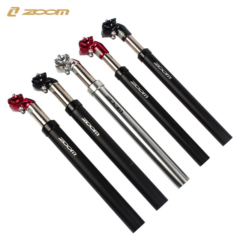 Zoom mtb verende zadelpen mountainbike schokdemper zadelpen fiets hydraulische druk zadel 27.2mm 30.9 31.6mm