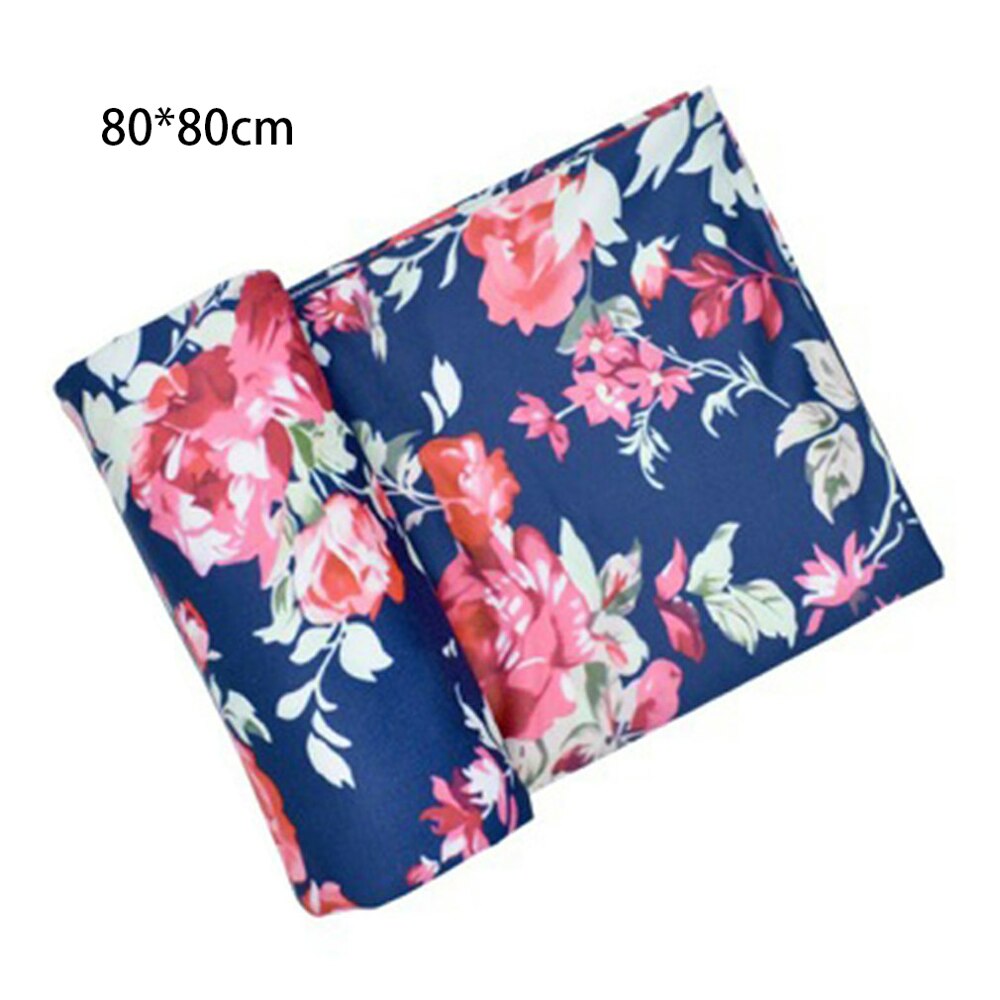 Gloednieuwe Peuter Aquarel Afdrukken Donzig Bloemen Dot Baby Deken Inbakeren Slaapzak Wrap Multifunctionele Wrap Doek: blue flowers80cm