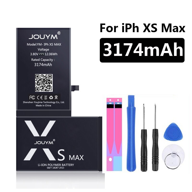 Jouym Batterij Voor Iphone 6 S 6 S 5 S 5 Se 7 8 Plus Originele Hoge Capaciteit Bateria Vervanging batterie Voor Iphone X Xs Max Xr 7P 8: For iPhone XS MAX