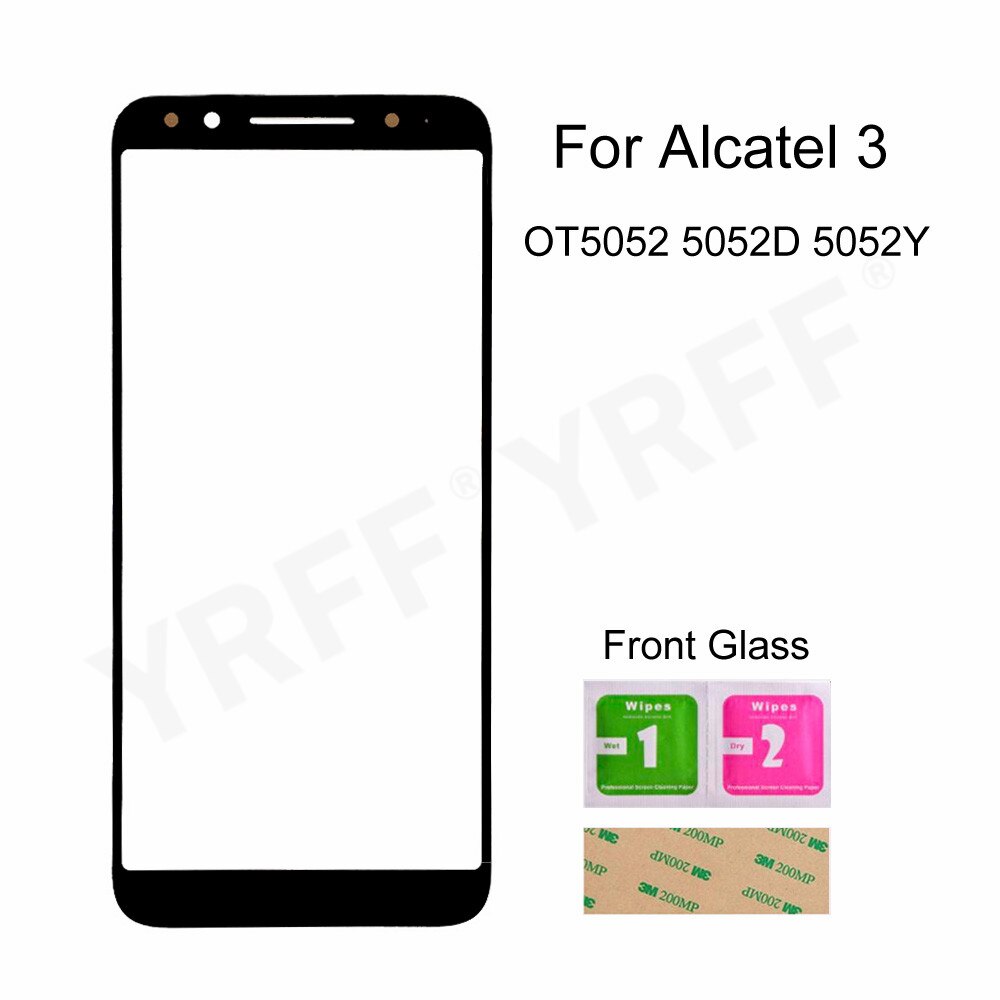 For Alcatel 5052 5058 5060 Front Glass Panel (No Touch Screen) Outer Glass Cover For Alcatel 3 OT5052 3x 5058i V5 5060