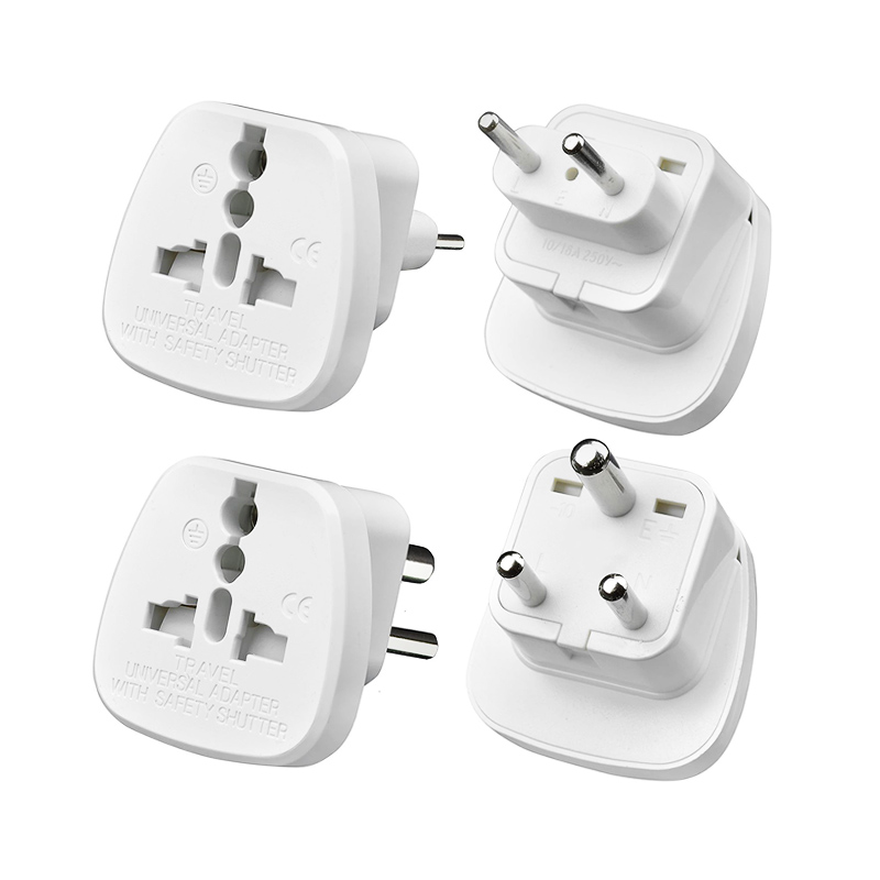 LEORY 2 Pin South Africa India Travel Plug Adaptor + 3 Pin Universal AU UK EU US to South Africa Converter 10A 250V AC adaptor