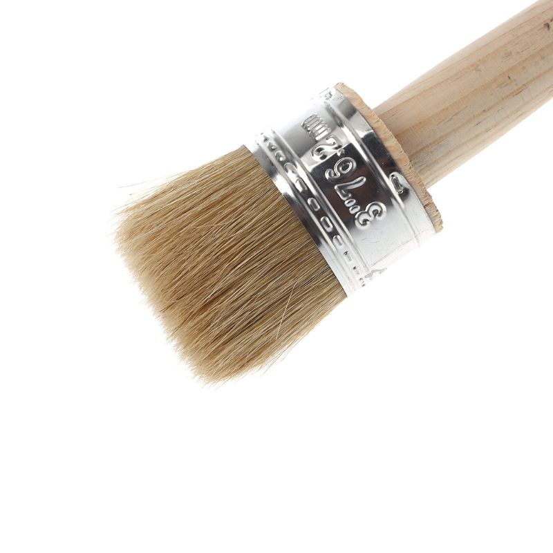 Tiza redondo largo de 20/25/30mm, pincel de cera para pintura de cerdas naturales, mango de madera, pintura, encerado, especialidad, brocha redonda para pintar
