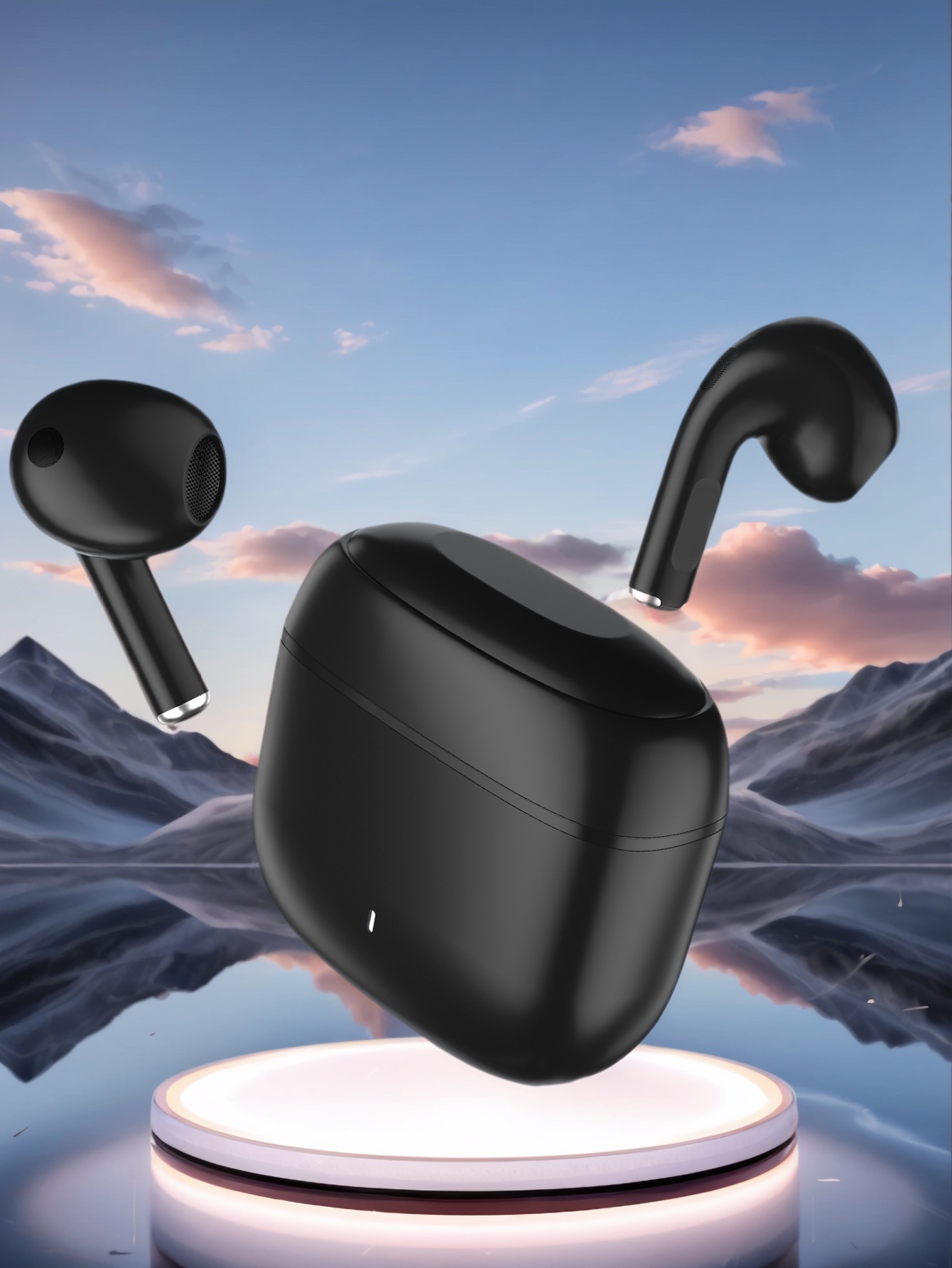 Model Wireless Bluetooth Noise-Canceling Headphones, In-Ear Wireless Music and Gaming Headphones: black