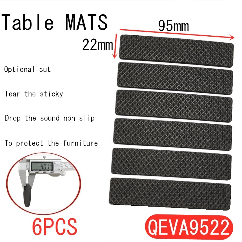 Alfombrilla para los pies autoadhesiva negra y cuadrada redondo, almohadillas de fieltro, alfombrilla antideslizante, amortiguador de parachoques para silla, Protector de mesa, Hardware: QEVA9522