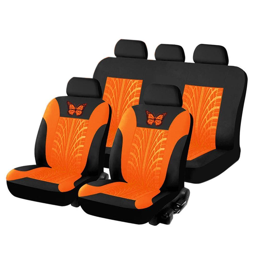 Brand Embroidery Car Seat Covers Set Universal Fit Most Cars Covers with Tire Track Detail Styling Car Seat Protector Car Seat: I