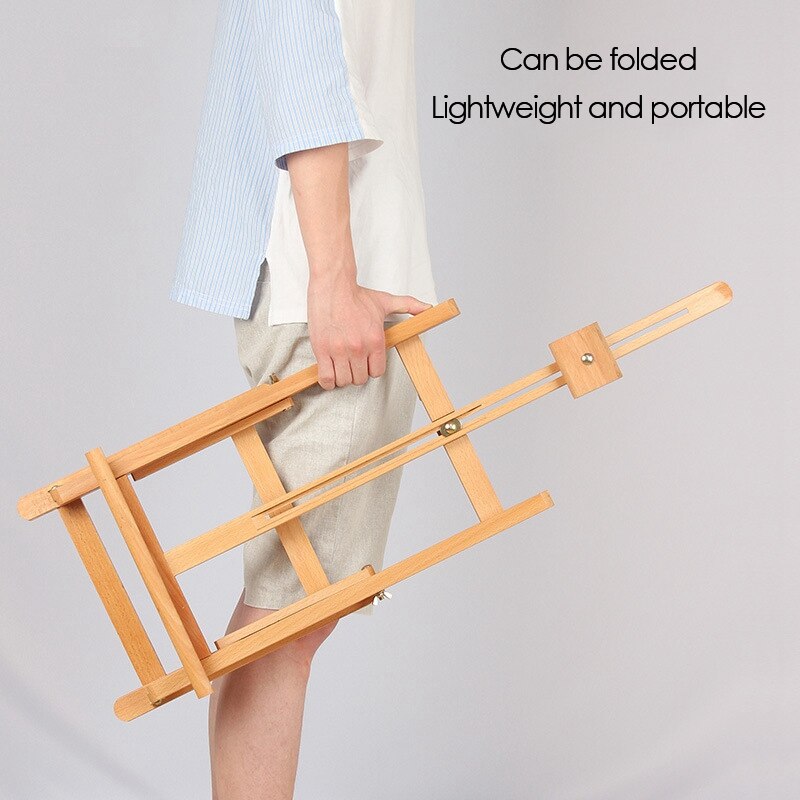 41Cm Art Mini Artist Wooden Table Folding Painting Easel Frame Adjustable Tripod Display Shelf Outdoor Studio Display