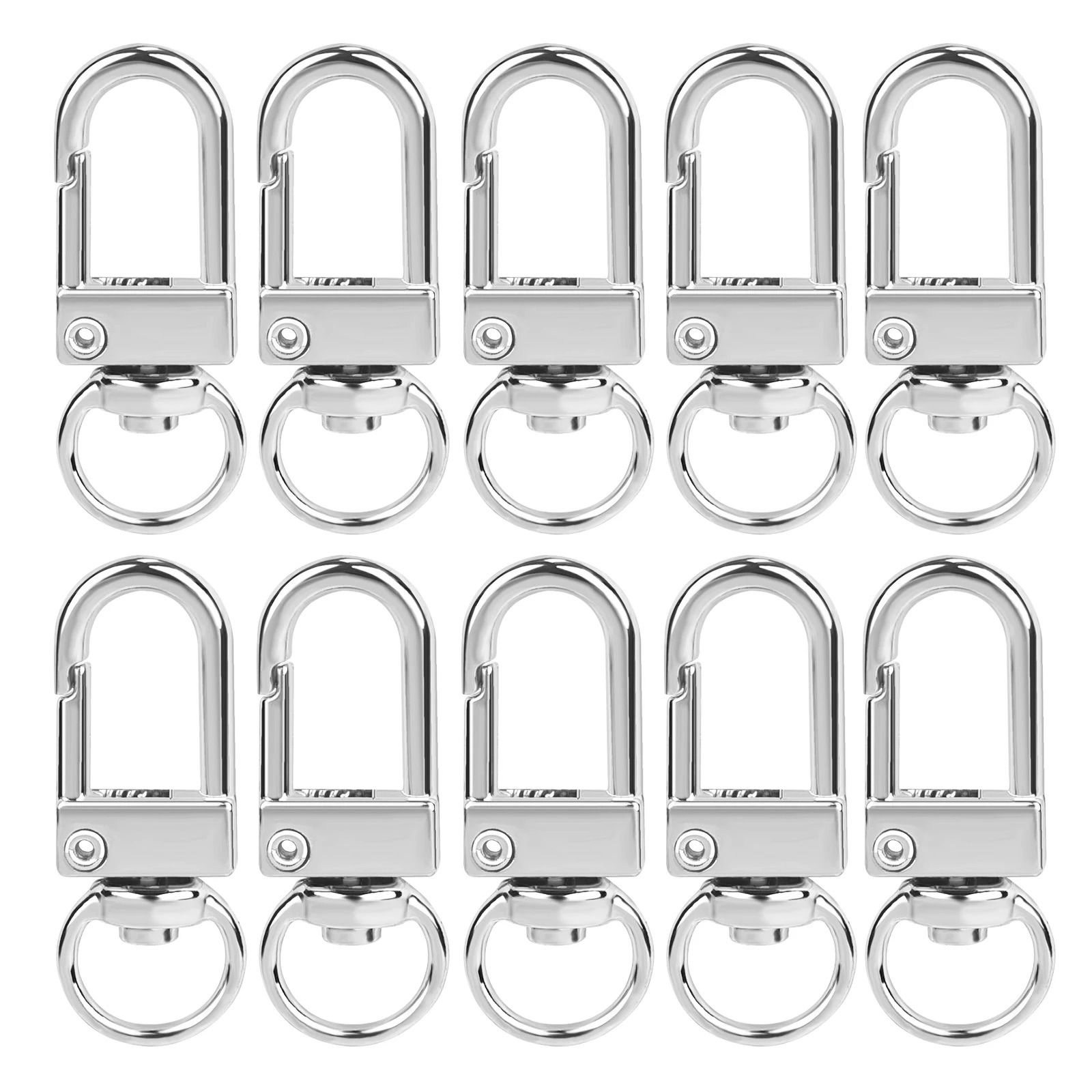 10pcs Carabiner Metal Lobster Clasp Hooks Gold Silver DIY Bag Luggage Accessories DIY Jewelry Finding Making Supplies Keychain