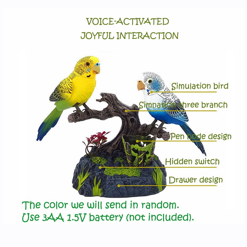 513B/512 zabawka dla ptaków brzmiące ptak sterowanie głosem klatka zabawka ozdoba elektryczna sztuczna zabawka dla ptaków śpiewanie ptaków dom ogród De