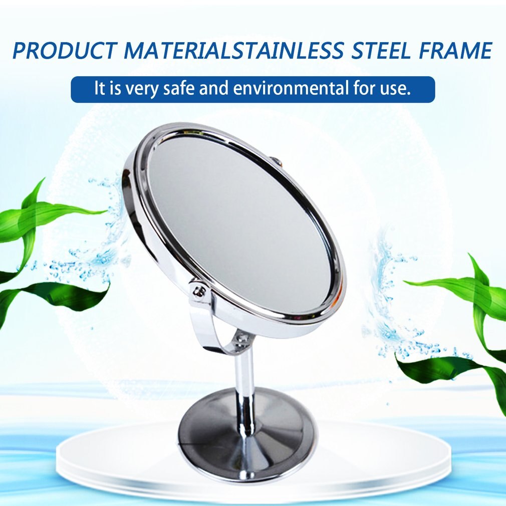 Double Face Dressing Mirror 360 Degree Rotating Portable Small Mirror