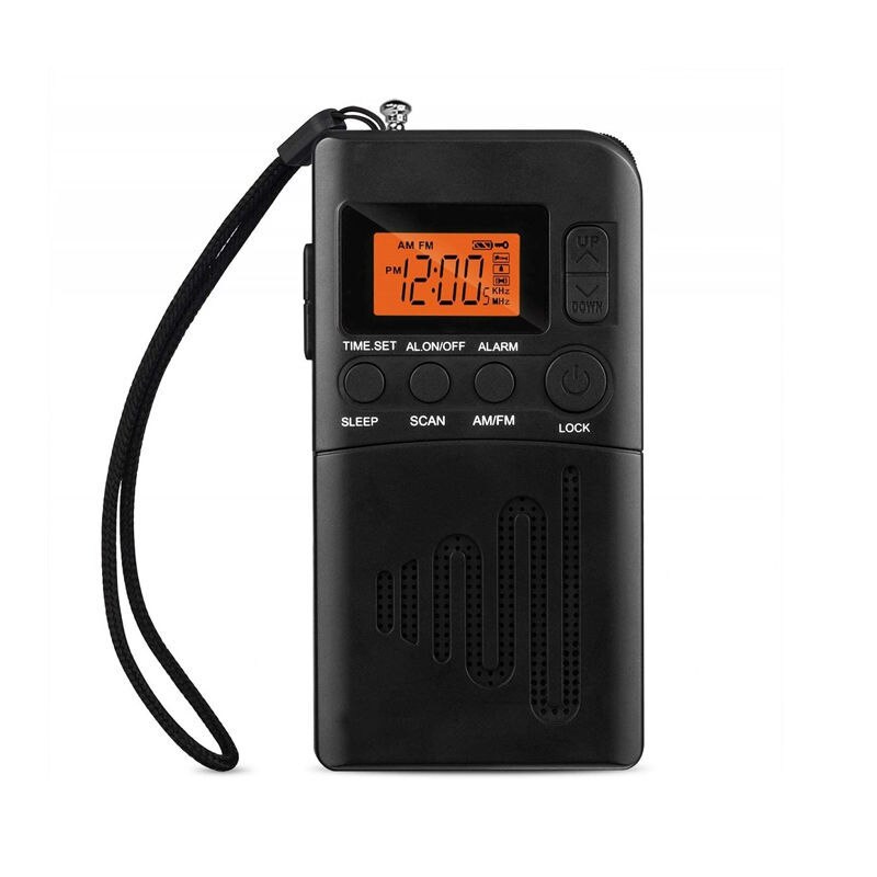 Mini Radio FM AM portátil con pantalla Digital LCD, altavoz de Radio con conector para auriculares de 3,5mm, 2 pilas AAA, fuente de alimentación (no incluidas): for EU