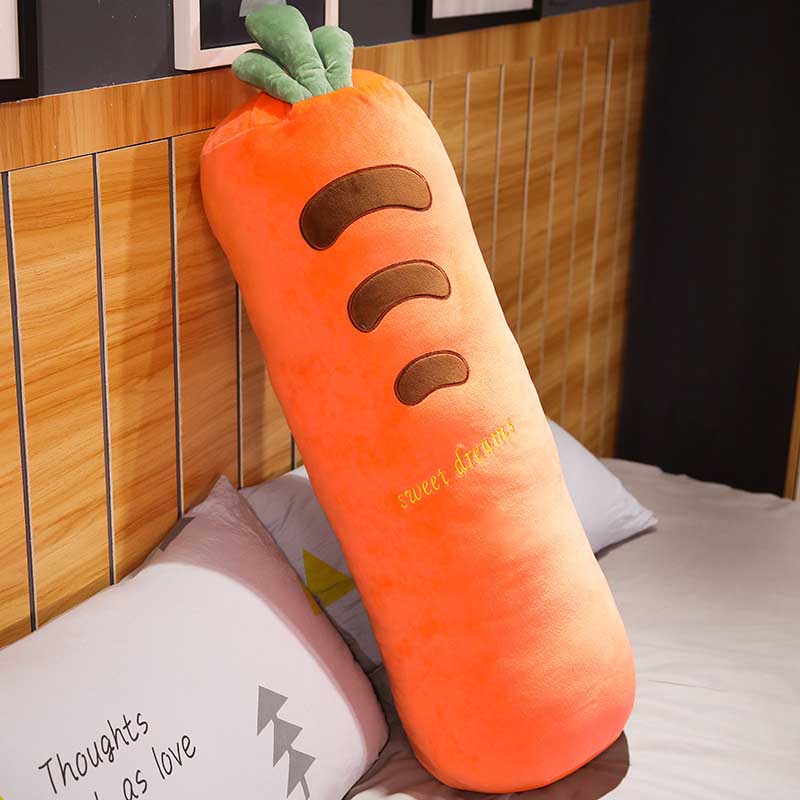 Thuis Beding Lange Kussen Diepe Slapen Fruit Bolster Fluwelen Verwisselbare Nek Kussen: carrot / 100x18cm