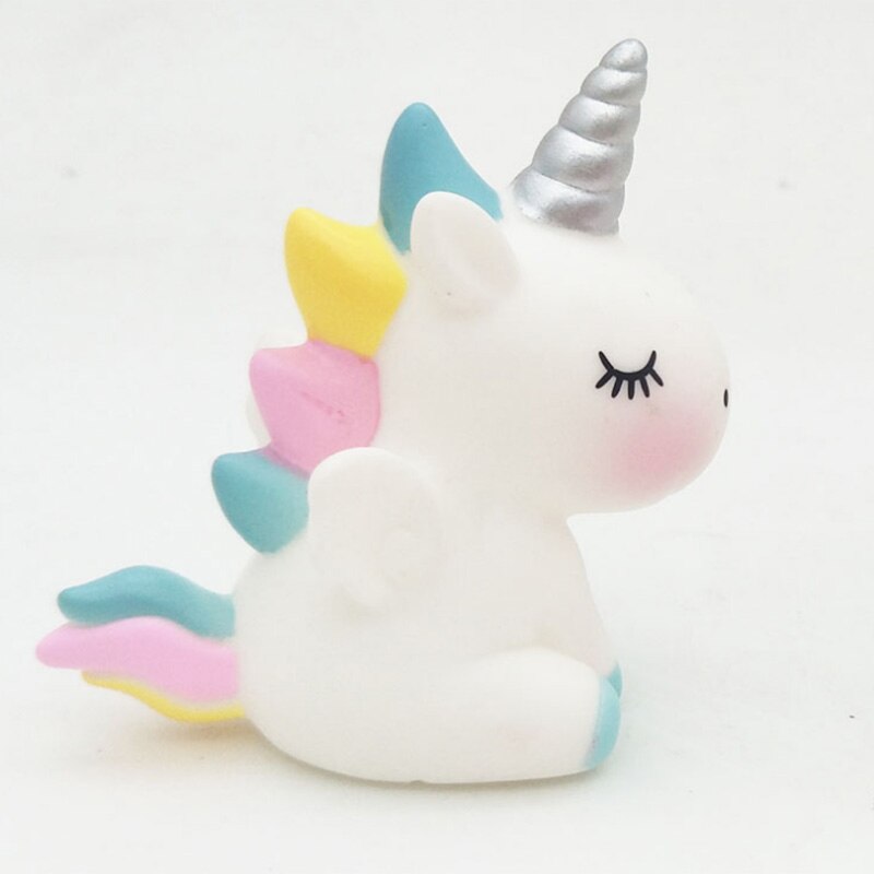 1pc tillykke med fødselsdagen kage topper farverig akryl unicorn flamingo blomster ballon til unicornio fest dekoration dessert: 5