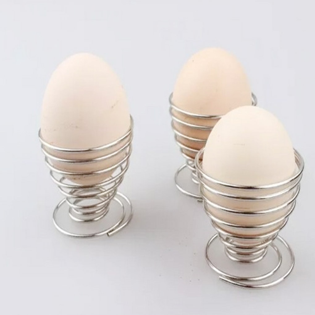 1/2/3/5 pièces porte-oeufs bouillis produits en acier inoxydable ressort fil plateau oeuf tasse outil de cuisson cuisine petit déjeuner dur en métal bouilli