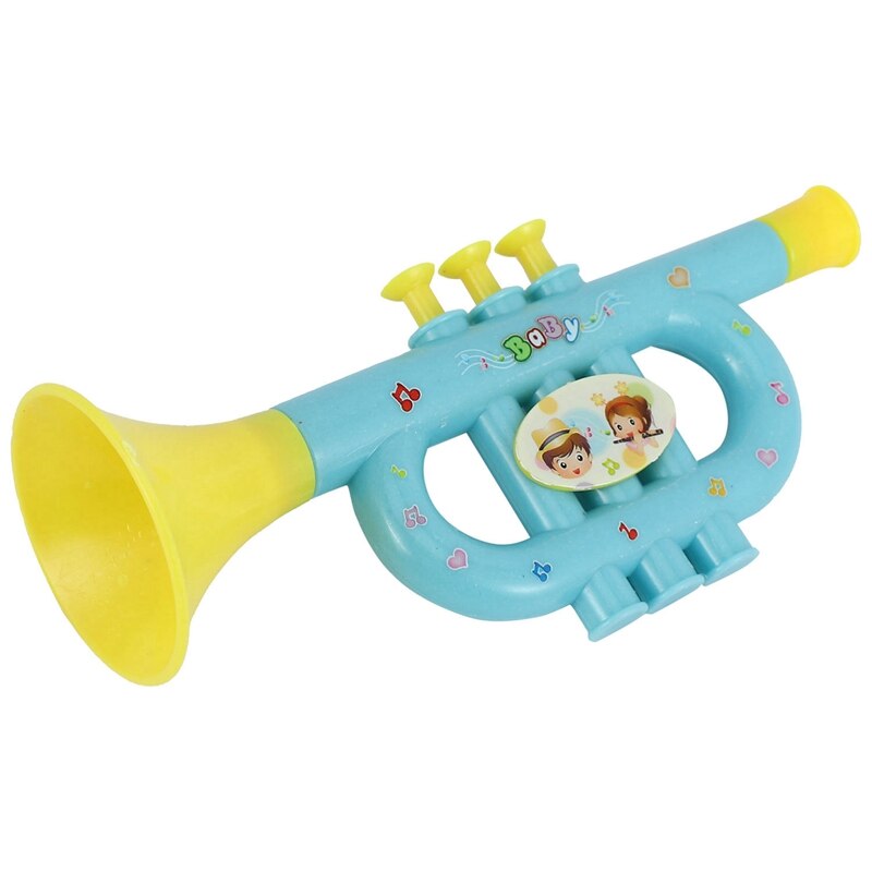 Farverige børns blærbare trompet trompet instrument musikalsk legetøj løb farvemønster