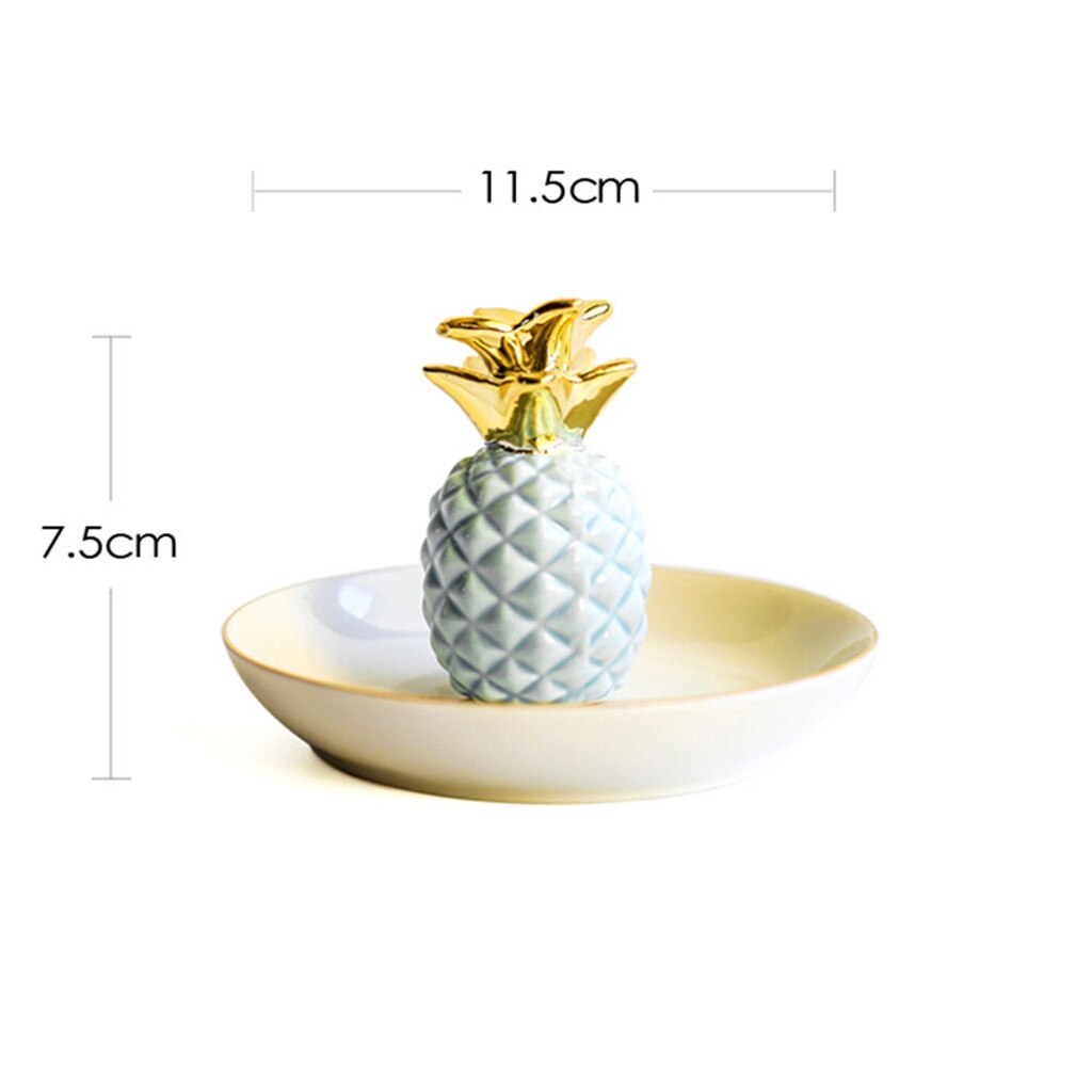 Capaciteit Vergulde Sieraden Plaat Woondecoratie Plaat Ring Sieraden Opslag Plaat Ondersteuning Ananas Sieraden Opslag