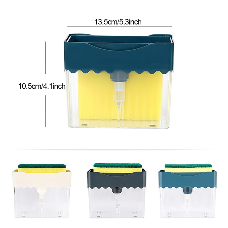 Buy one get one free 1pcs liquid soap dispenser soap pump dispenser and sponge rack for pots and dishes cleaning soap dispenser