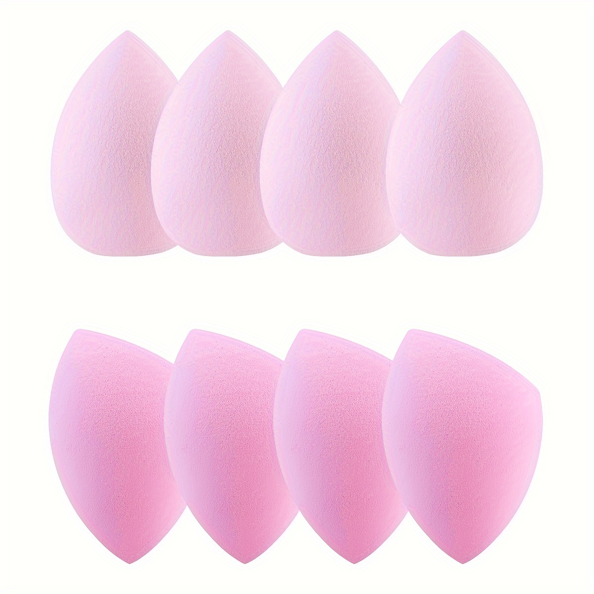 8 Uds. Esponjas de maquillaje de huevo de belleza, licuadoras, esponjas de belleza, aplicador de base: Rosa
