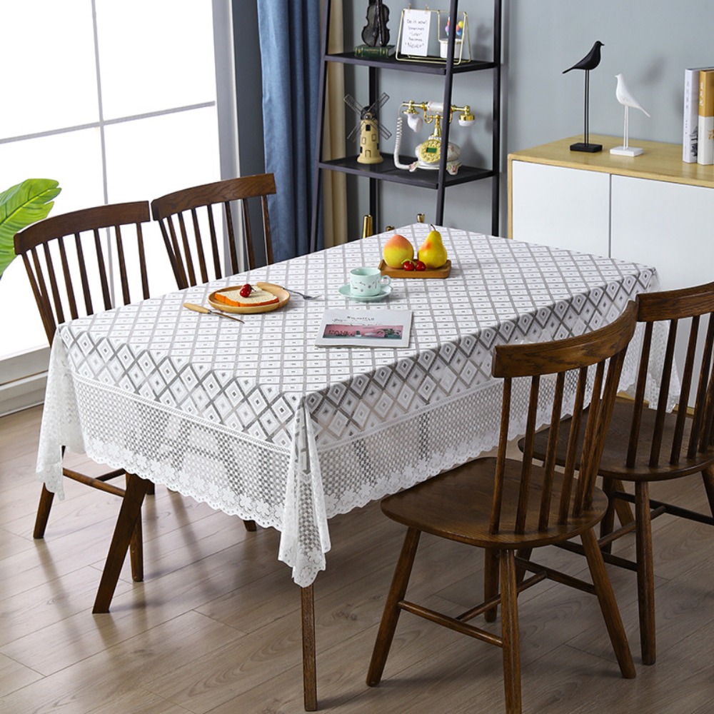 Elegancki Antyczny Koronkowy Ażurowy Obrus Haftowany Kwiatowy Europejski Pokrowiec na Stół Biały Uniwersalny Ślubny Obrus Bankietowy: Jasno szary