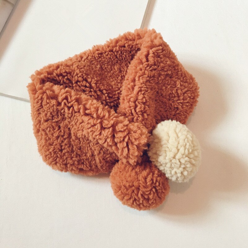 Herfst- en wintergebreide kindersjaal joker koreaanse stijl effen ringsjaal voor jongen en meisje 44: Oranje