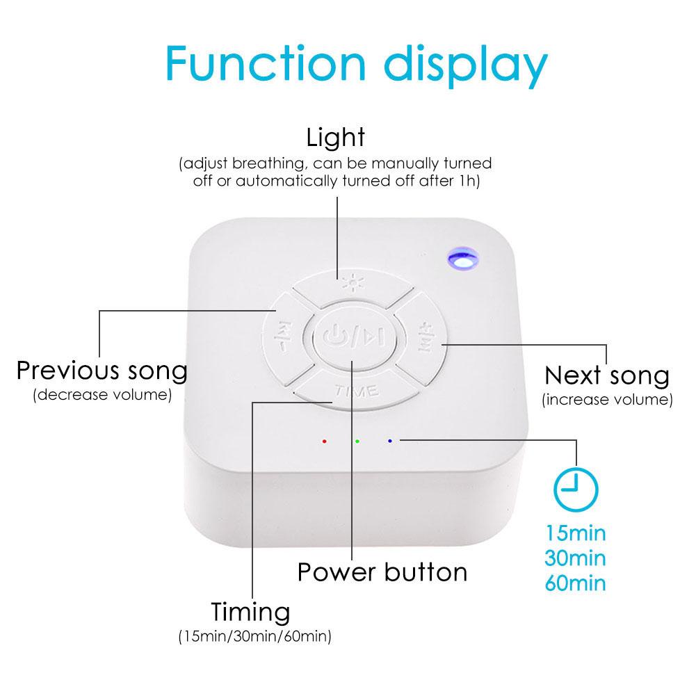 USB Rechargeable White Noise Machine Timed Shutdown Sleep Sound Machine Sleeping Relaxation for Baby Adult expedient