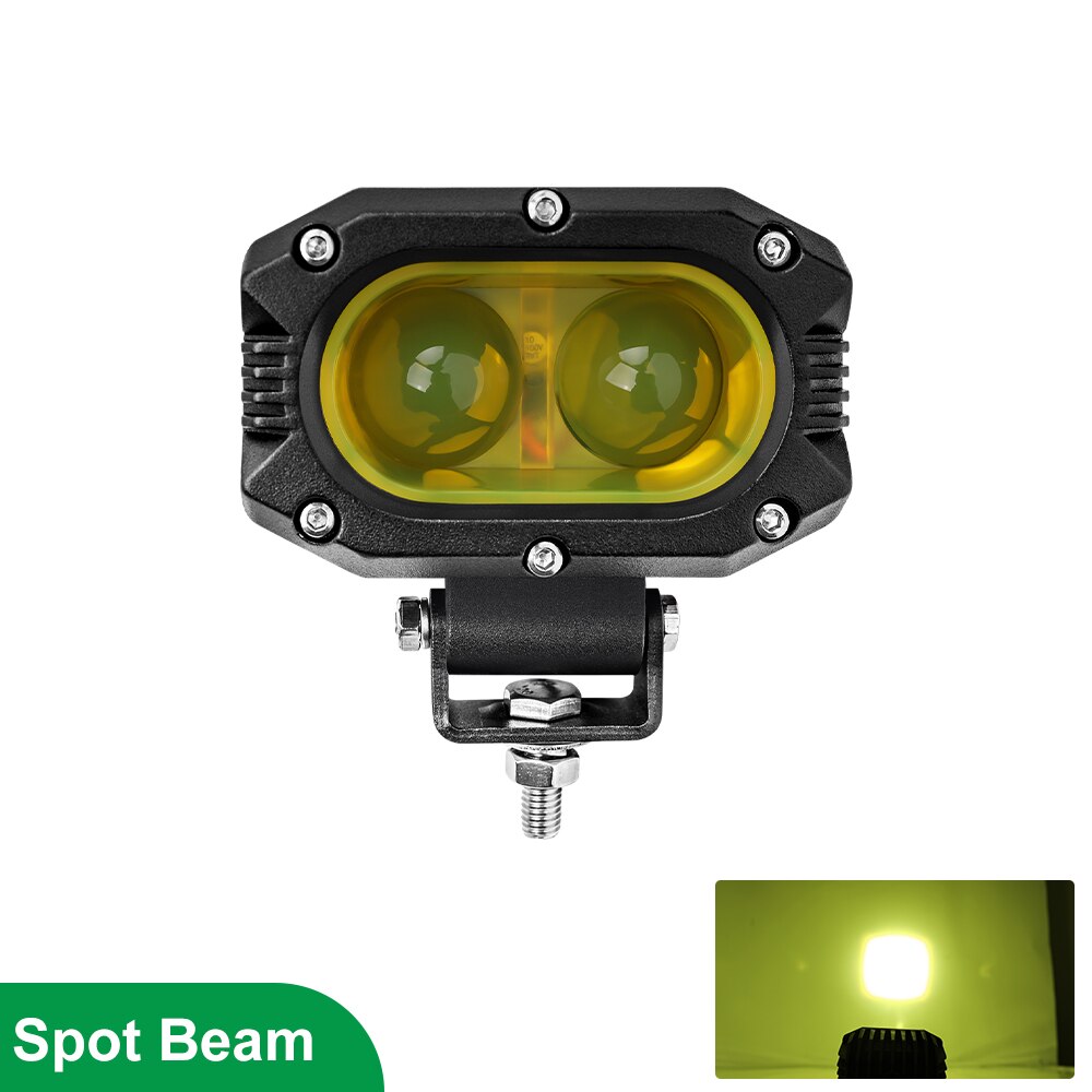 BraveWay 4&quot; Super Bright Offroad LED Work Light Bar Spot Flood Beam DRL 4x4 LED Fog Yellow Light ATV LED Bar For Lada Truck Car: 1pc SPOT
