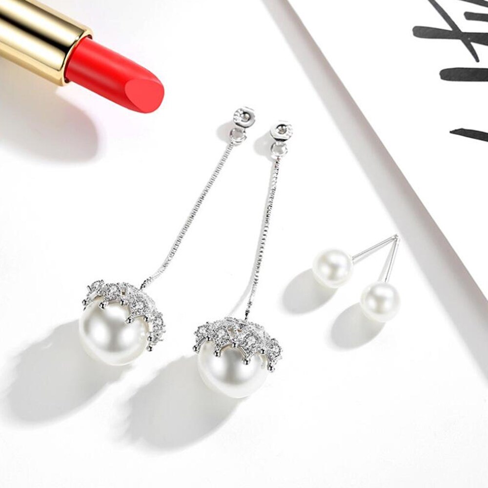 NEHZY 925 sterling silver new donna Monili di Alta Qualità di Modo di Retro Lungo Nappa Corona Cubic Zirconia Pop Orecchini del Gancio