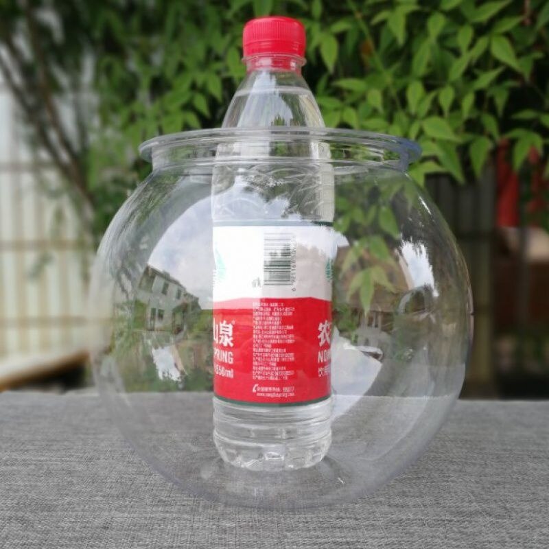 Aquarium rond en plastique Transparent pour poissons rouges, en acrylique, plante verte, nouveauté