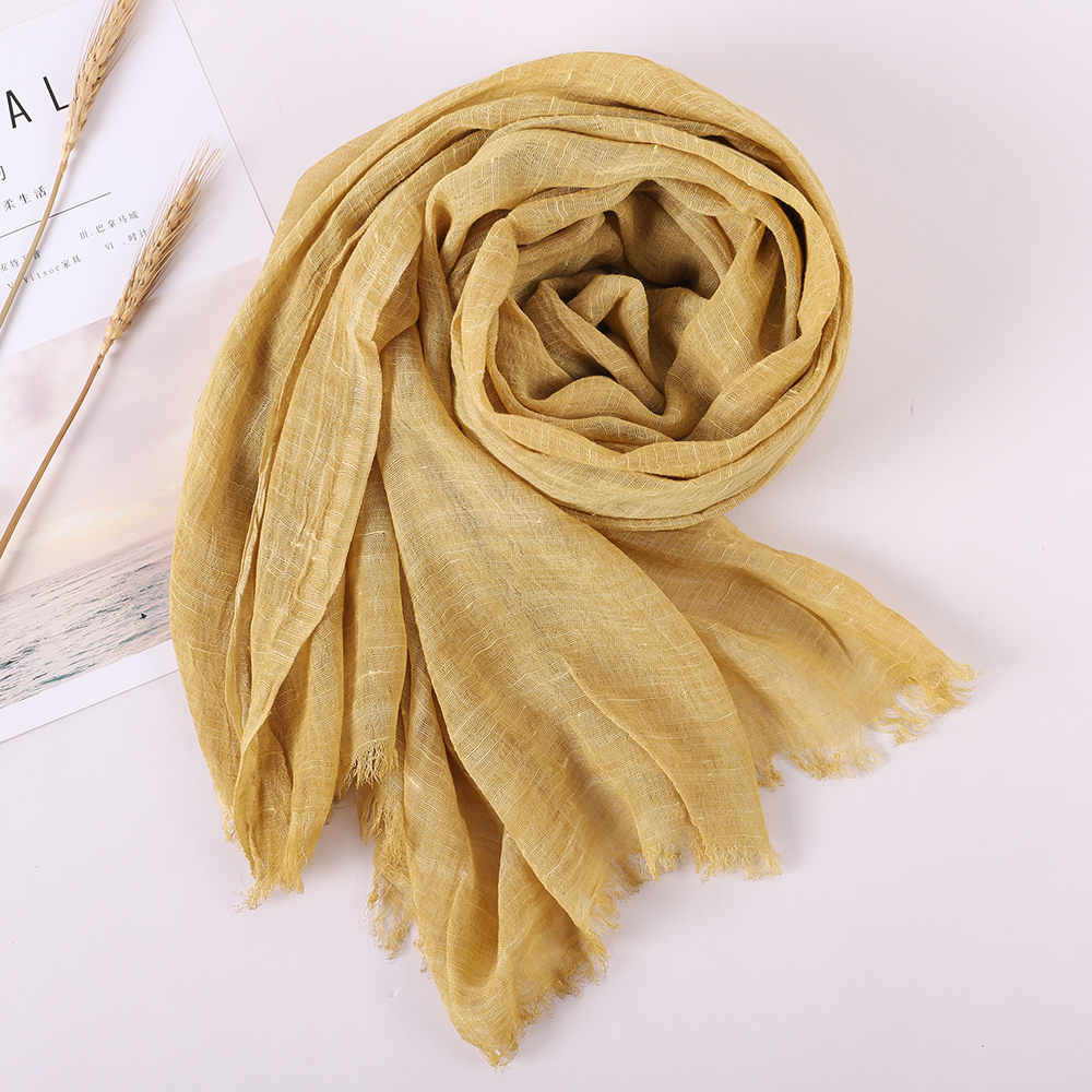 Bufanda de de lujo para mujer, chal de playa, bufandas de algodón a la para mujer, Bandana pashmina musulmana, hijab silenciador, Otoño Invierno: GINGER