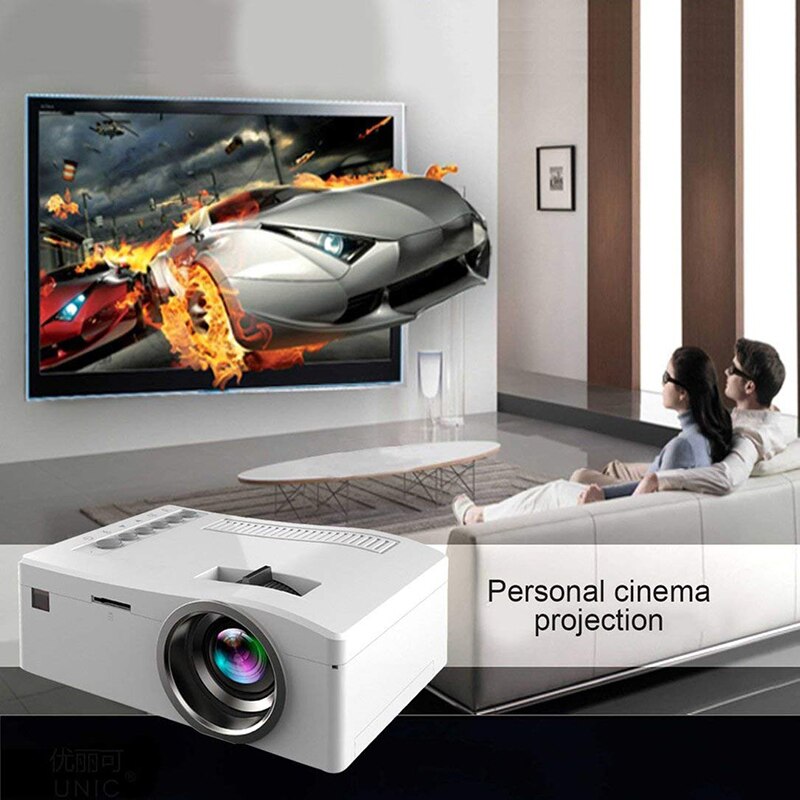 MINI Video Projector UC18 1080P HD 1080 Resolution LED Portable Beamer for Home Cinema Multimedia Handhold USB TV VGA HDMI