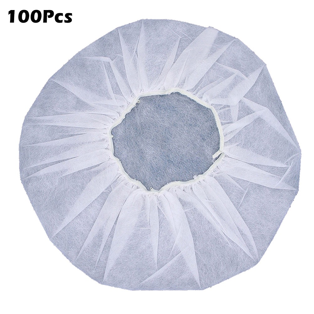 100 stks/zak Wegwerp Hoofdtelefoon Cover Geweven Zweetbestendig Vuilafstotend Microfoon Covers Zeer Elastische Microfoon Beschermkap: Kaki