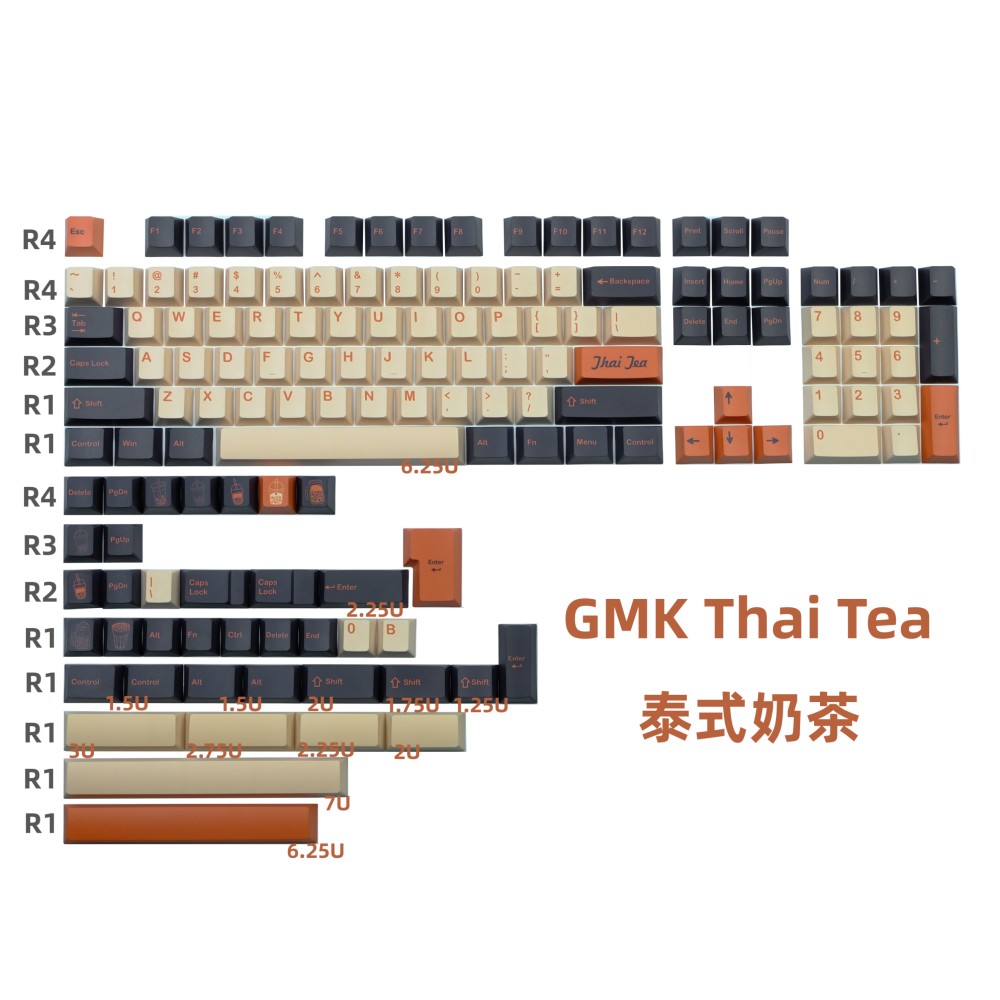 GMK Clone Cherry Profile Keycaps PBT Dye-Sub Wild Desert Botanical Fleuriste For Mechanical Gaming Keyboard 7u Keys Alice Layout: Red