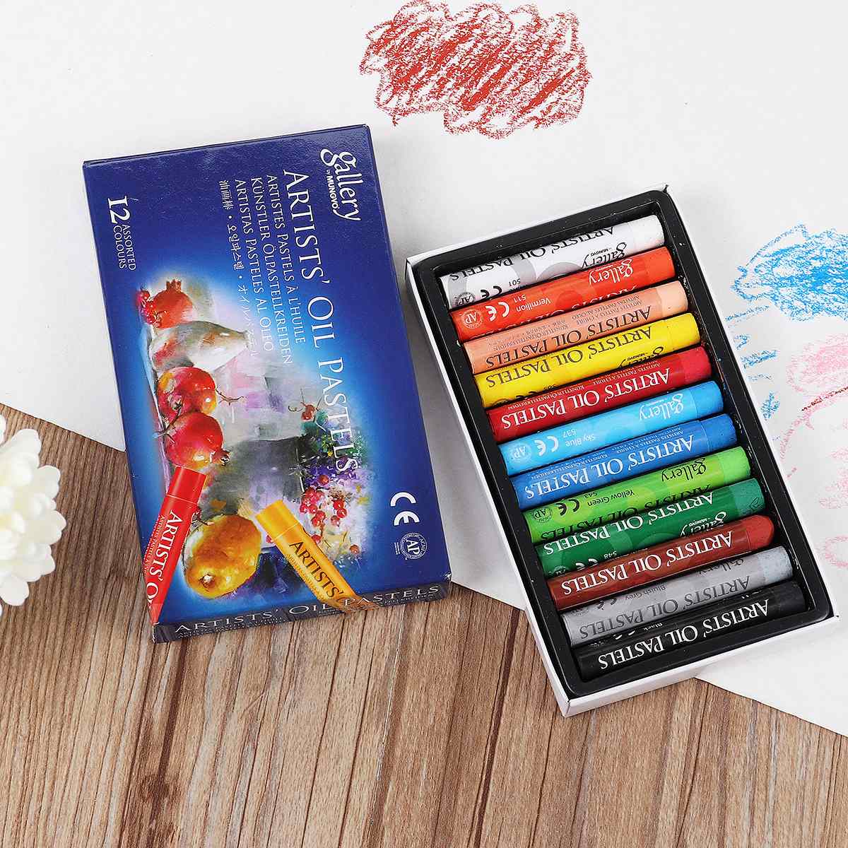 24 Colors Wax Crayon Can Be Washed Oil Painting Stick Eraseable Plastic