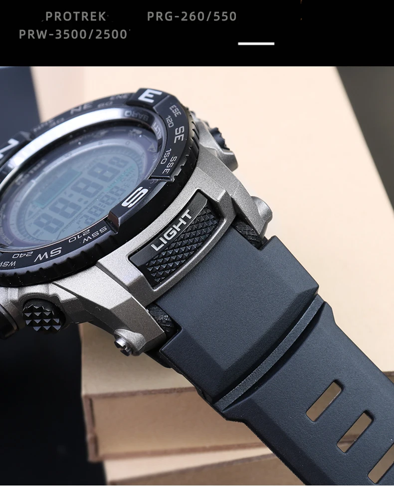 Bracelet de montre de sport en caoutchouc pour Casio PROTREK PRW-3500/2500/5100 PRG-260/550 Bracelet noir de remplacement 18mm bracelets de montre en Silicone