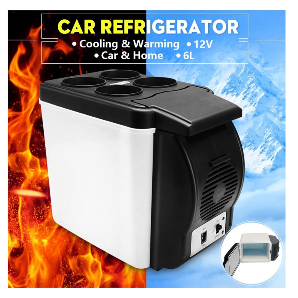 6L Mini Refrigerator Portable Car Boat Yacht Fridge Freezer Cooler Warmer Mini Refrigerator 6L 9 Can 12V Refrigerator