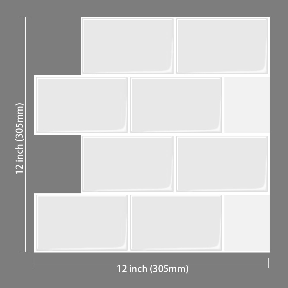 EasyTiles Peel And Stick Kitchen Splash Plate Tile, Household Waterproof And Antibacterial Self-Adhesive Wall Tiles-1 Sheet: T80025W