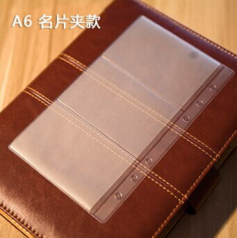 5pcs/ A5 A6 A7 PVC Presentation Binder Folder Zipper Receive Bag Concise Diario Planner's Spiral Filing Products Card Holder Bag: 5pcs Card bag A6