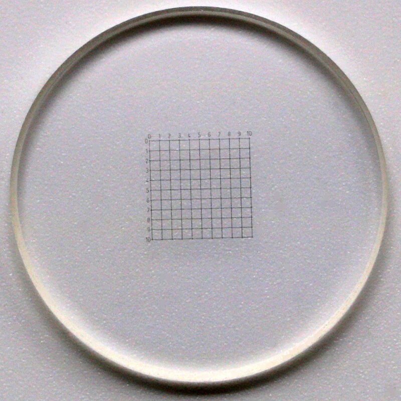 Optical Glass C1 - C7 Microscope Eyepiece Reticle Cross Line Ocular Graticula Micrometer Grid Calibration Slide for Measurement: C5