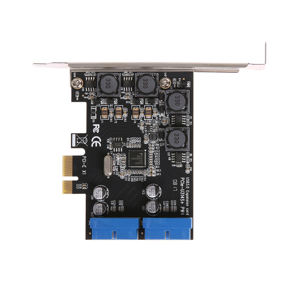 PCI-E PCIE PCI Express X1 Expansion Card 5Gb/s Superspeed USB3.0 19PIN Interface Adapter Card 120X90X22mm