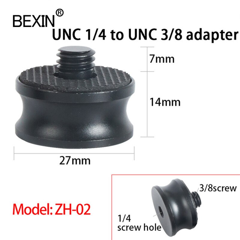 BEXIN ZH01/02 aluminum camera conversion screw adapter quick release screw mount for camera tripod ball head monopod: ZH02  1PC