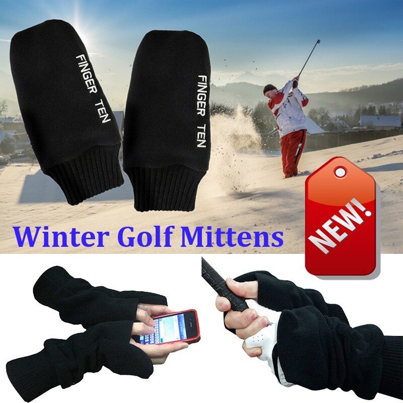 2 paia di guanti da golf invernali antivento per tempo freddo e impostato di valori del guanto Touchscreen comodo per uomo donna golfista