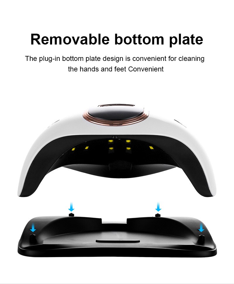 BLUEQUE-Lámpara de uñas V8 168W, lámpara UV 42LED de fototerapia automática, secador de Gel de uñas para manicura