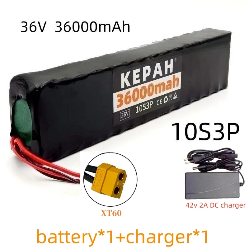 36V 36ah 18650 lithium battery 10s3p 36000mah 1000w 42V electric scooter m365 power battery with battery pack: Brown