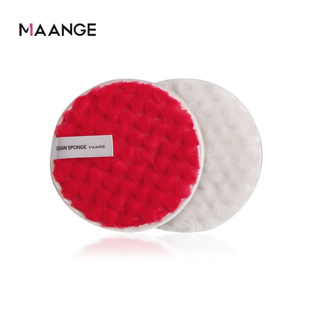 1PC Double-sided Reusable Sponge Puff Colorful Cosmetic Removal Face Washing Cleaner Puff Women Makeup Accessories: red