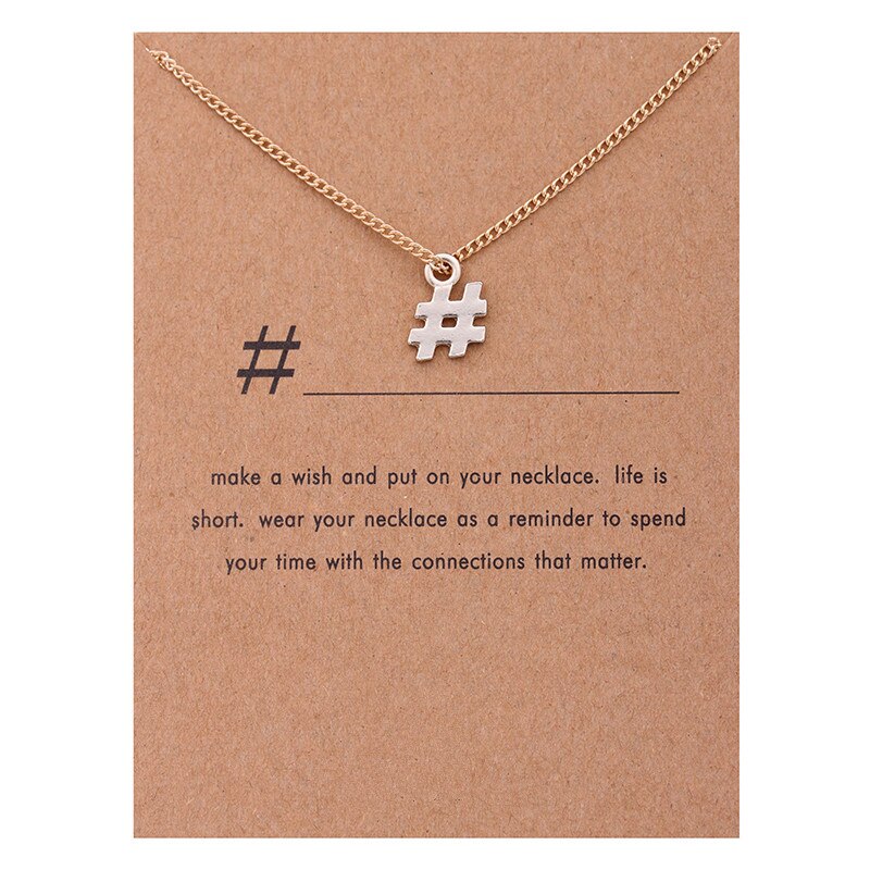 Jewelry # Hashtag Pendant Statement Necklace For Women: Default Title