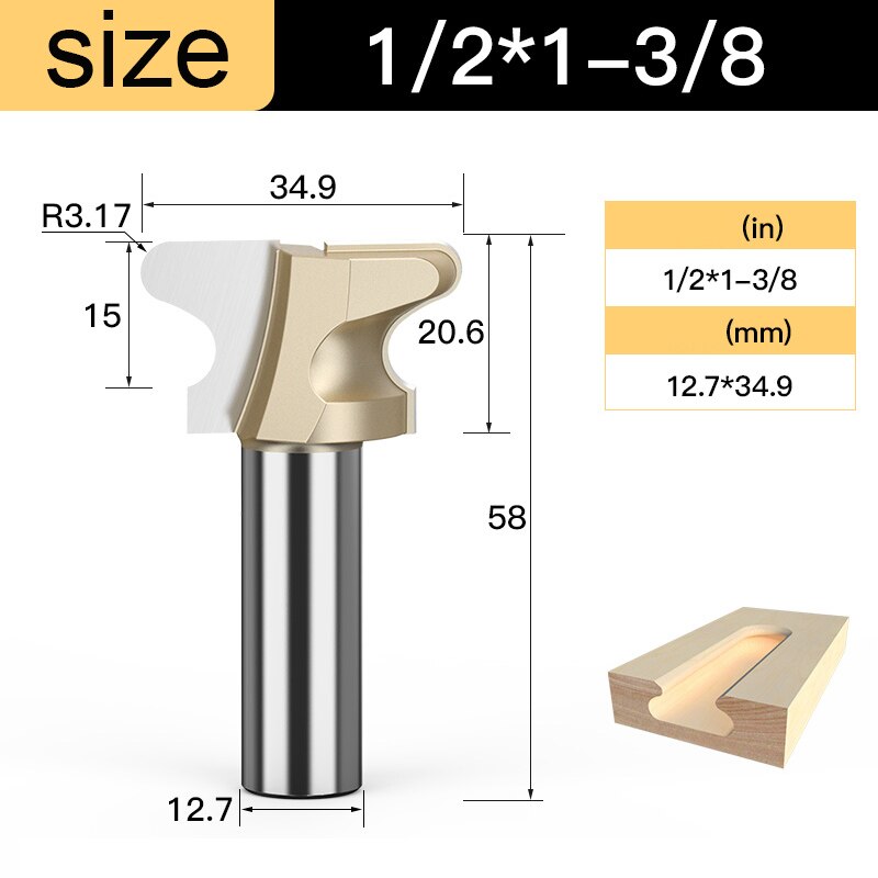 Tideway Grade Arc Nail Drawer Pull Router Bit Door Handle Slotting Milling Cutter Woodworking Grooving CNC Bits: R00407