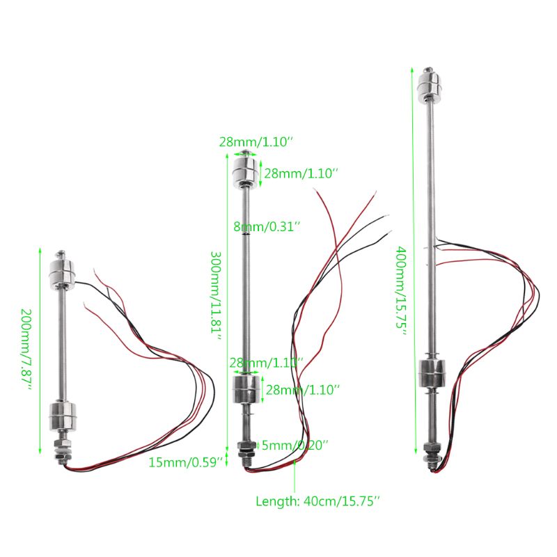 Stainless Steel Float Switch Tank Liquid Water Level Sensor Double Ball Float Switch Tank Pool Flow Sensors 40JE